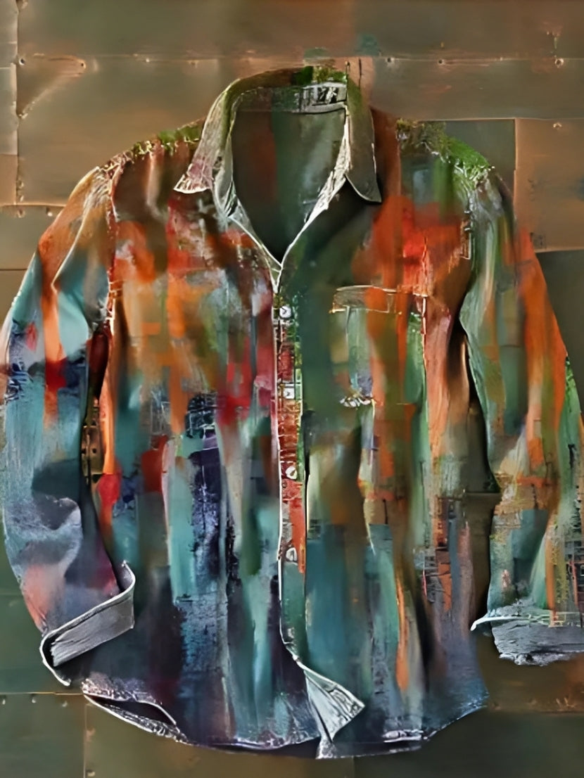 Charles – Chemise à manches longues pour hommes – Rétro et coloré