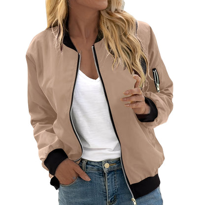 Shirlee - Veste bomber décontractée au style rétro pour femmes