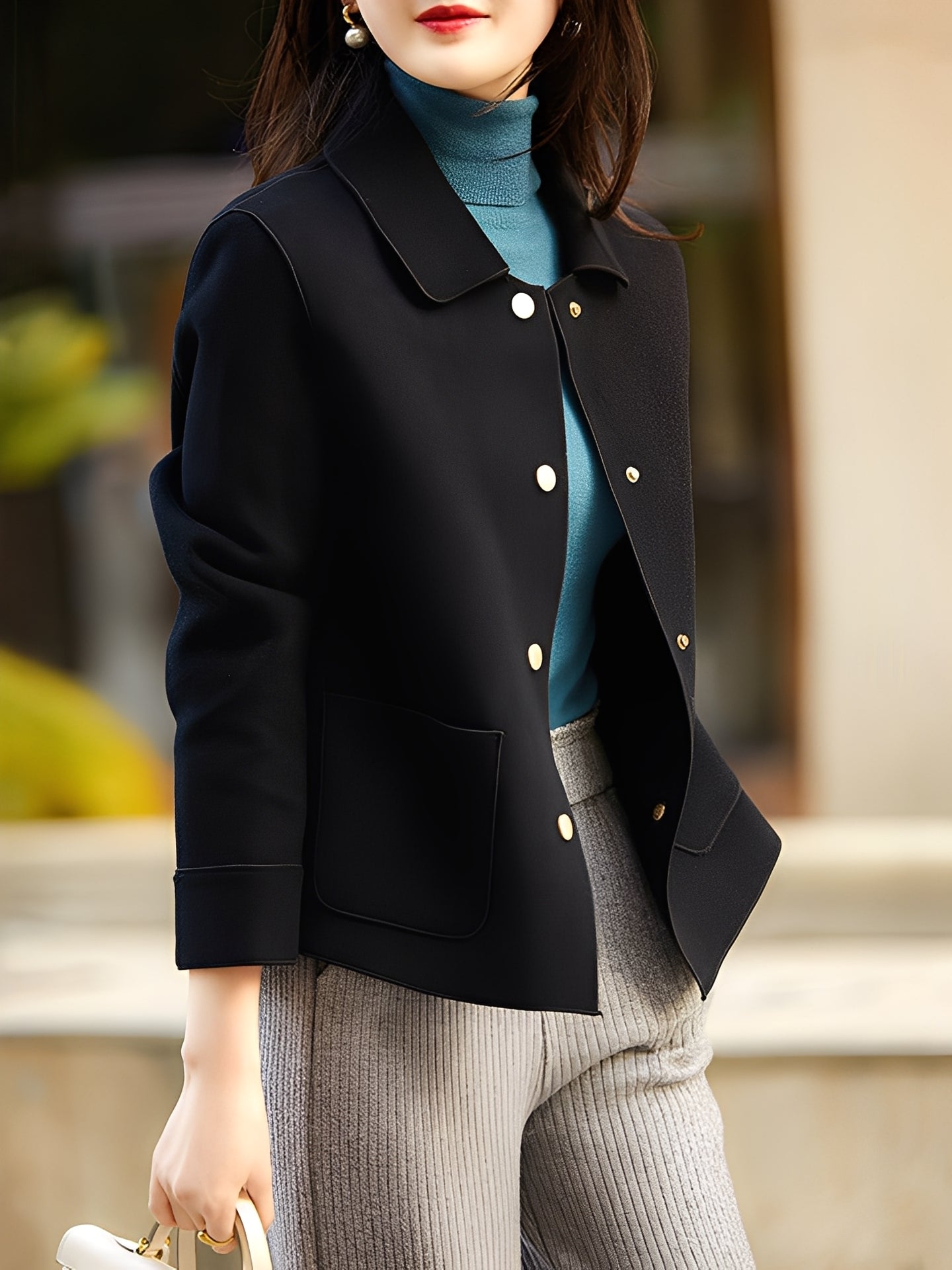 Meade - Veste chaude et élégante à boutons pour femmes