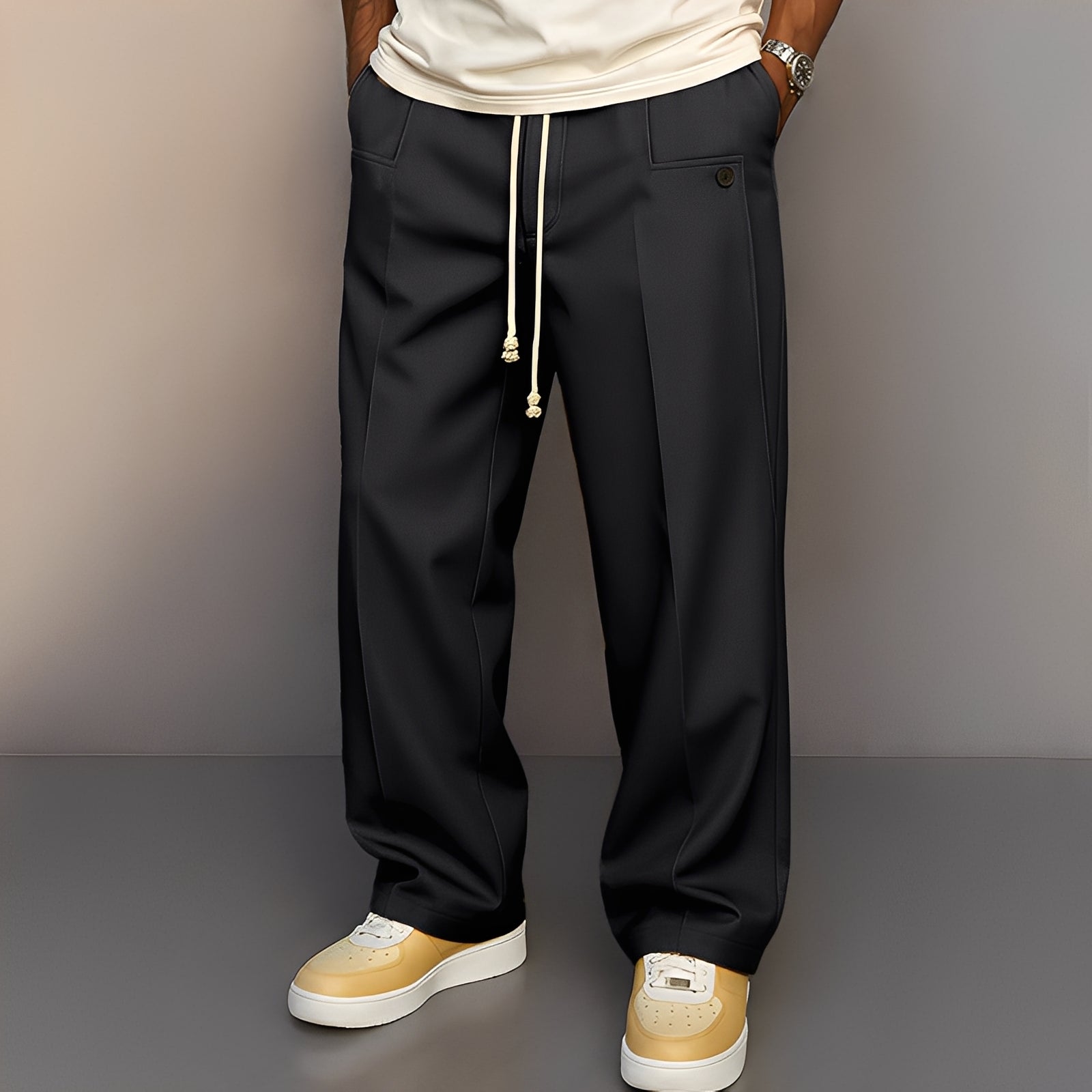 Kevin - Pantalon décontracté à jambes larges pour hommes