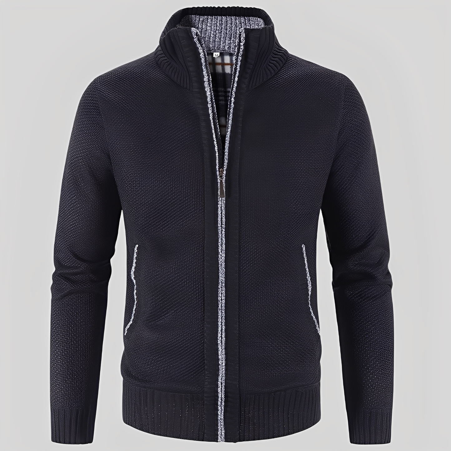 Kelvin - Cardigan Simple avec Fermeture Éclair pour Hommes