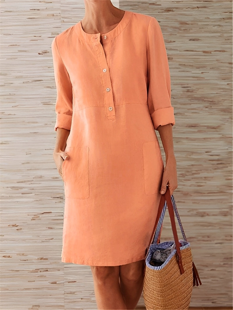 Blaire - Robe légère en lin chic pour femmes