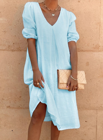 Nancy - Robe midi décontractée et ample pour femmes