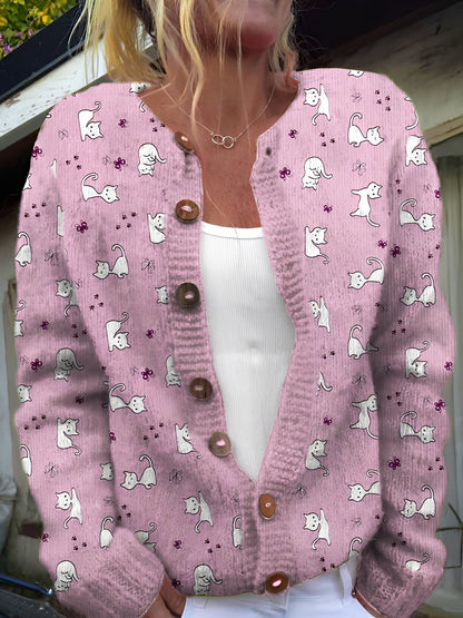Kandace - Cardigan tendance avec motif floral pour femmes