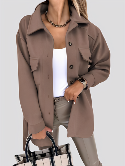 Tiffanie - Blazer léger en laine moderne avec col à revers pour femmes