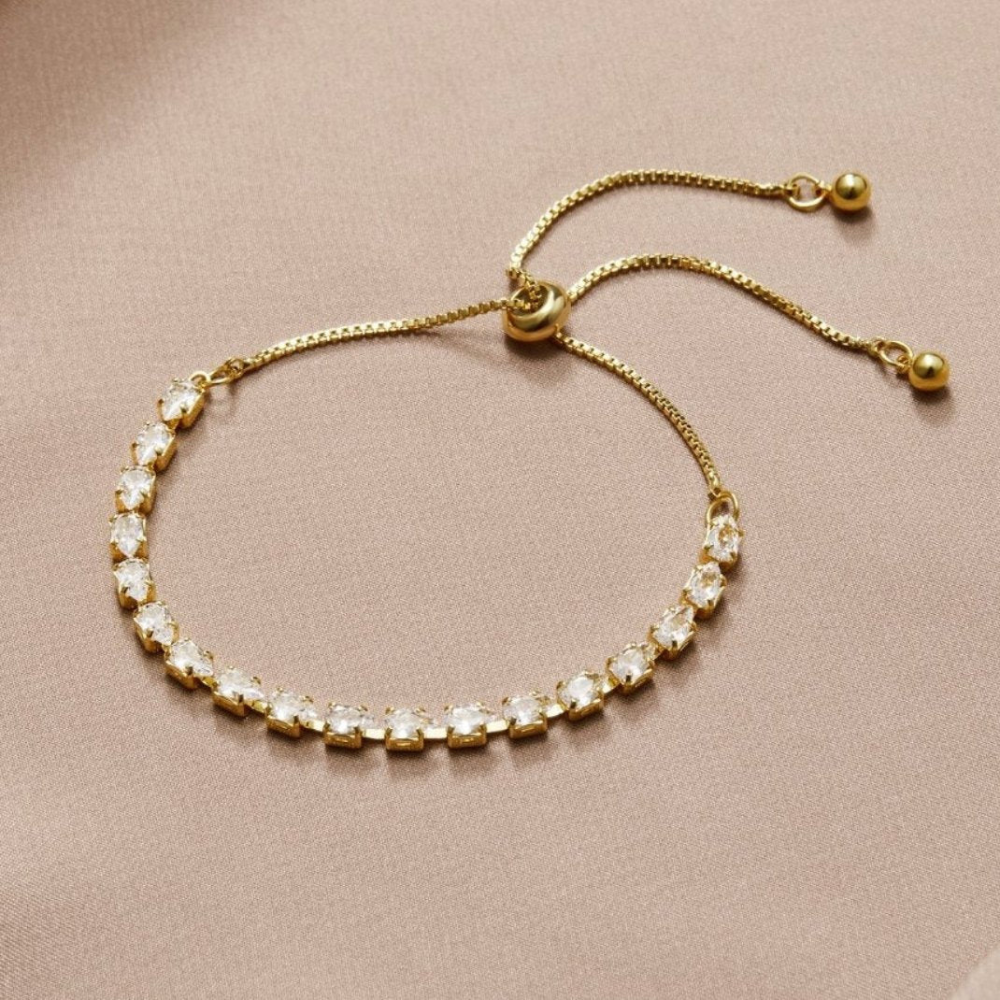 Bracelet en Cristal Doré - Bracelet en cristal ajustable