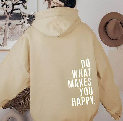 Adrienne - Stylish hooded sweatshirt with inscription for women