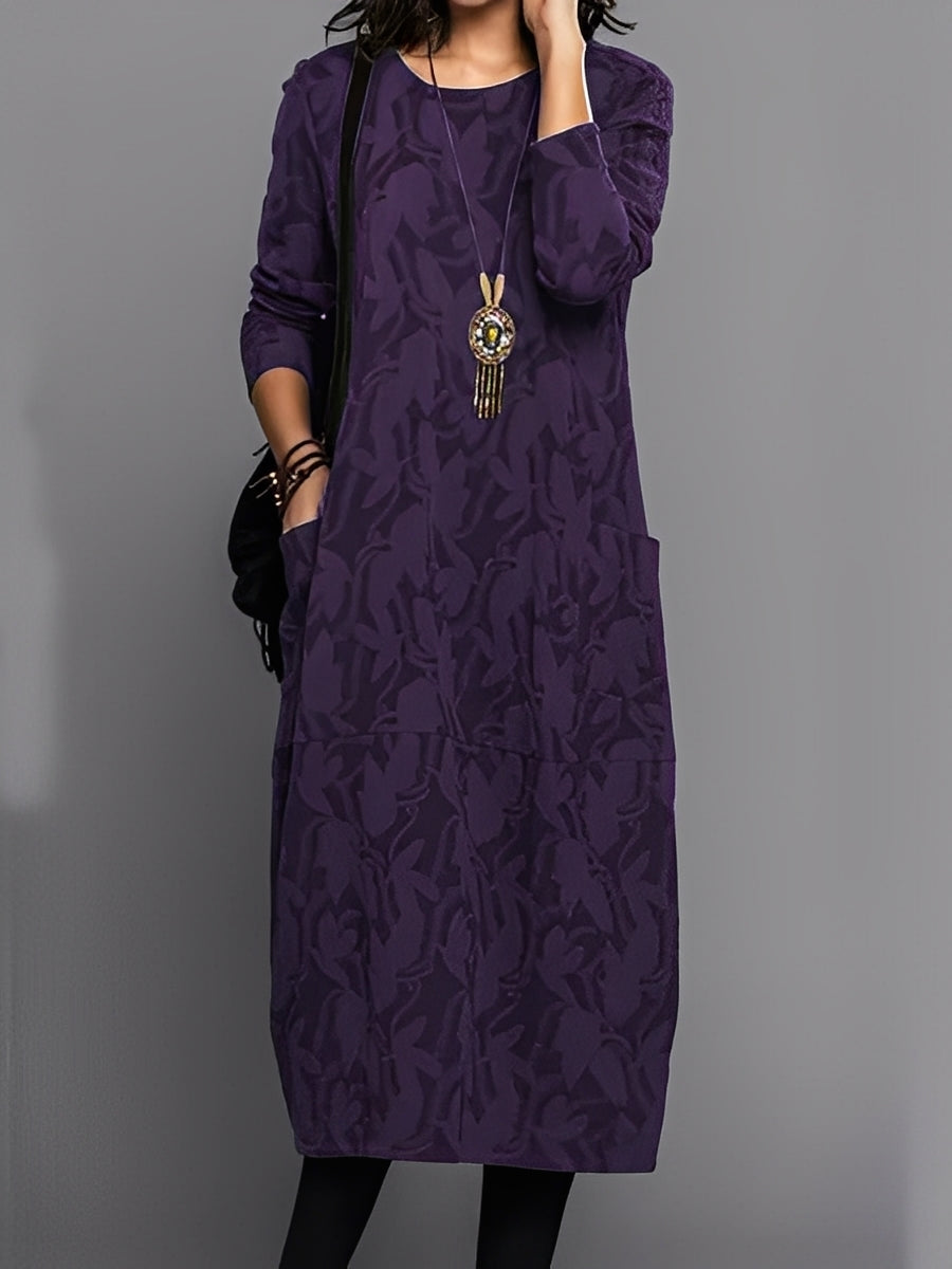 Kadence - Robe chic à manches longues avec motif pour femmes