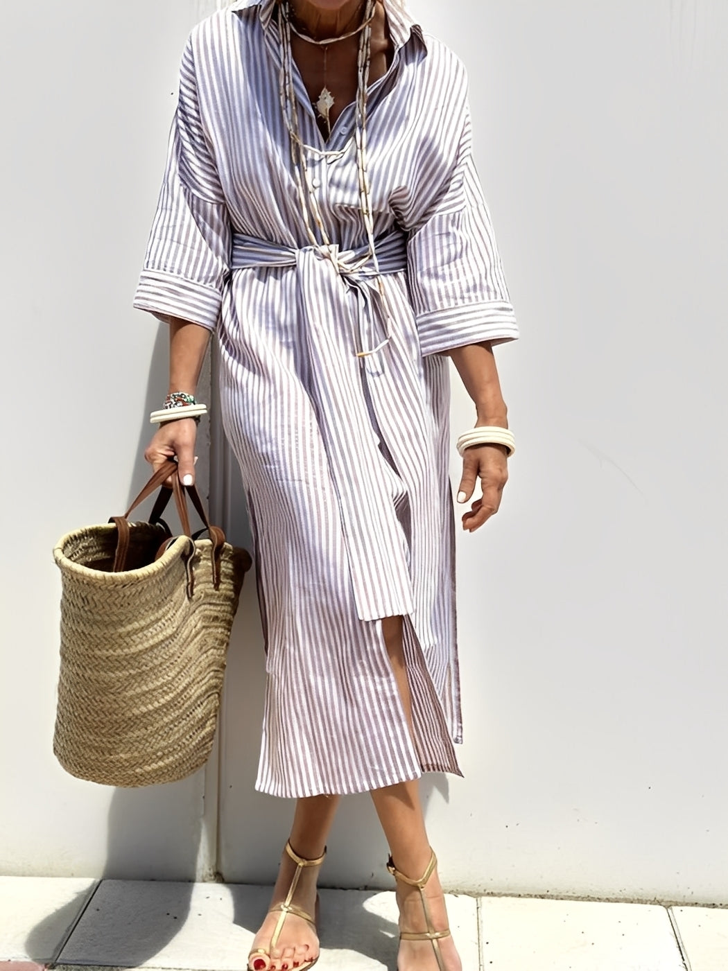 Amélie - Women's dress with traditional stripes