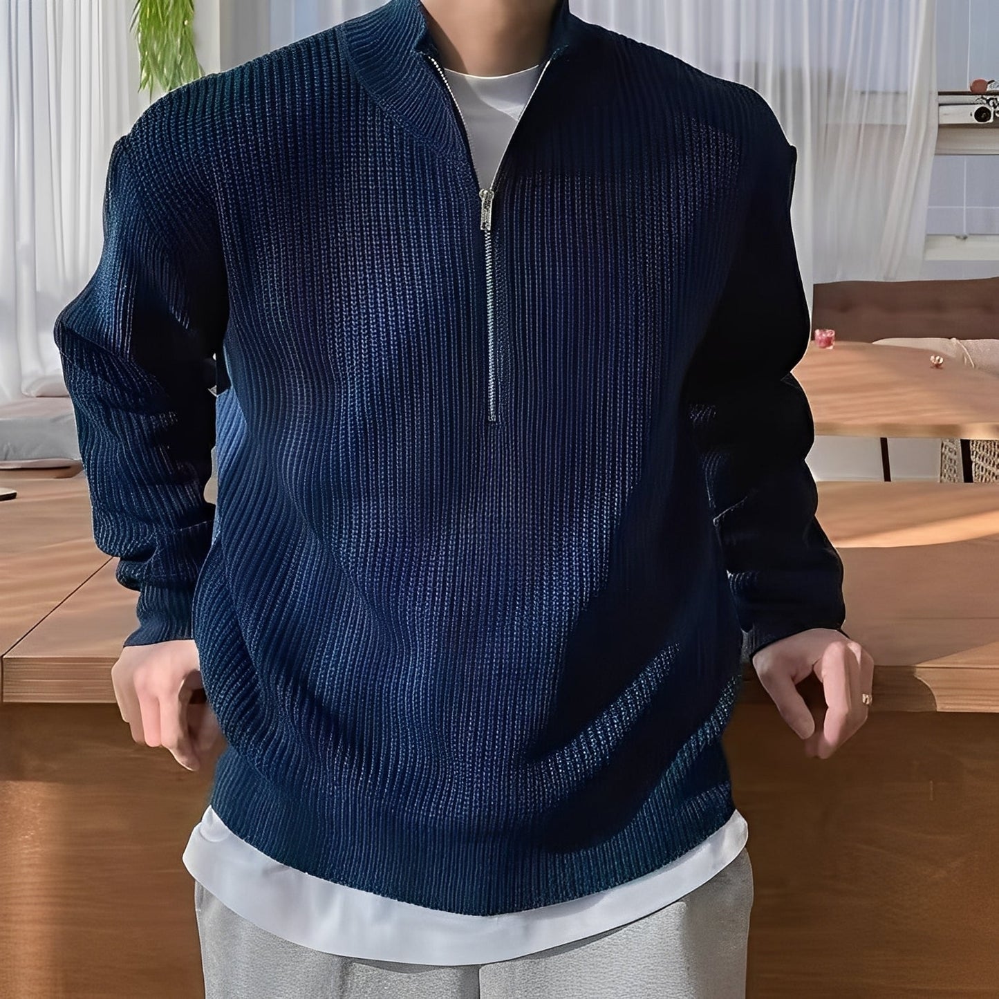 Jeffrey - Elegant sweater, casual knit for men