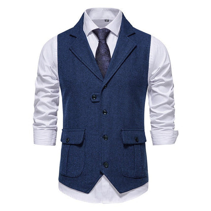 Rodney - Manteau homme classique à simple boutonnage avec motif à chevrons