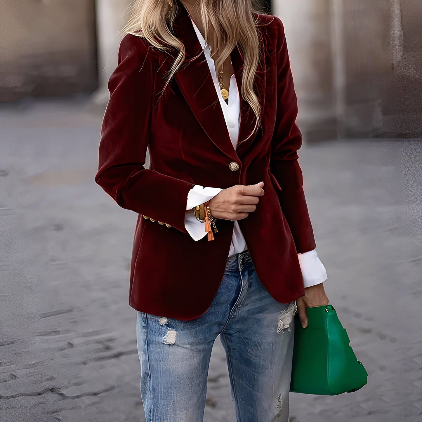Alise - Blazer chic et ajusté en velours pour femmes