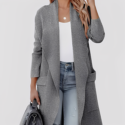 Chantal - Long cardigan en tweed décontracté pour femmes