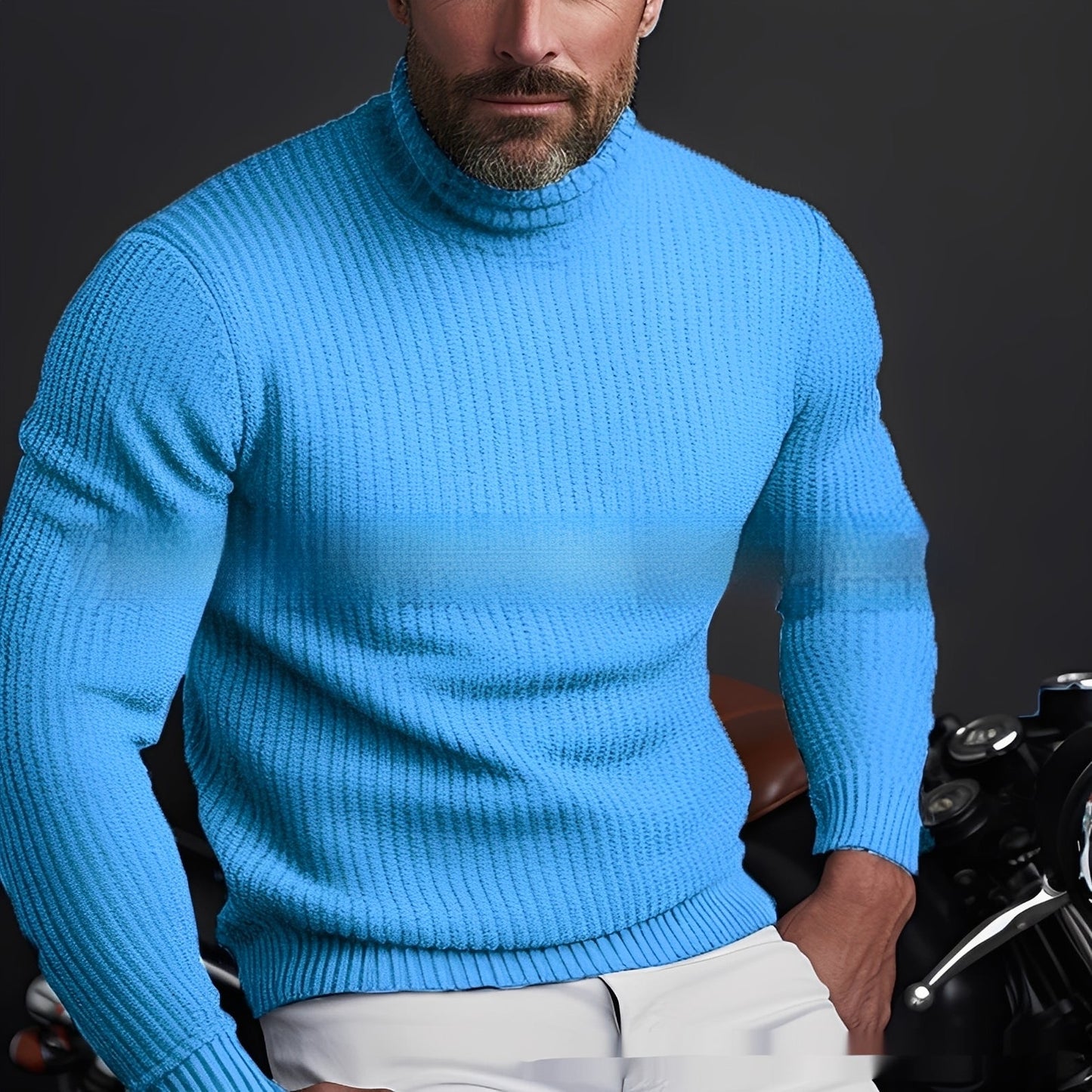 Richard - Comfortable and stylish sweater with a turtleneck for men