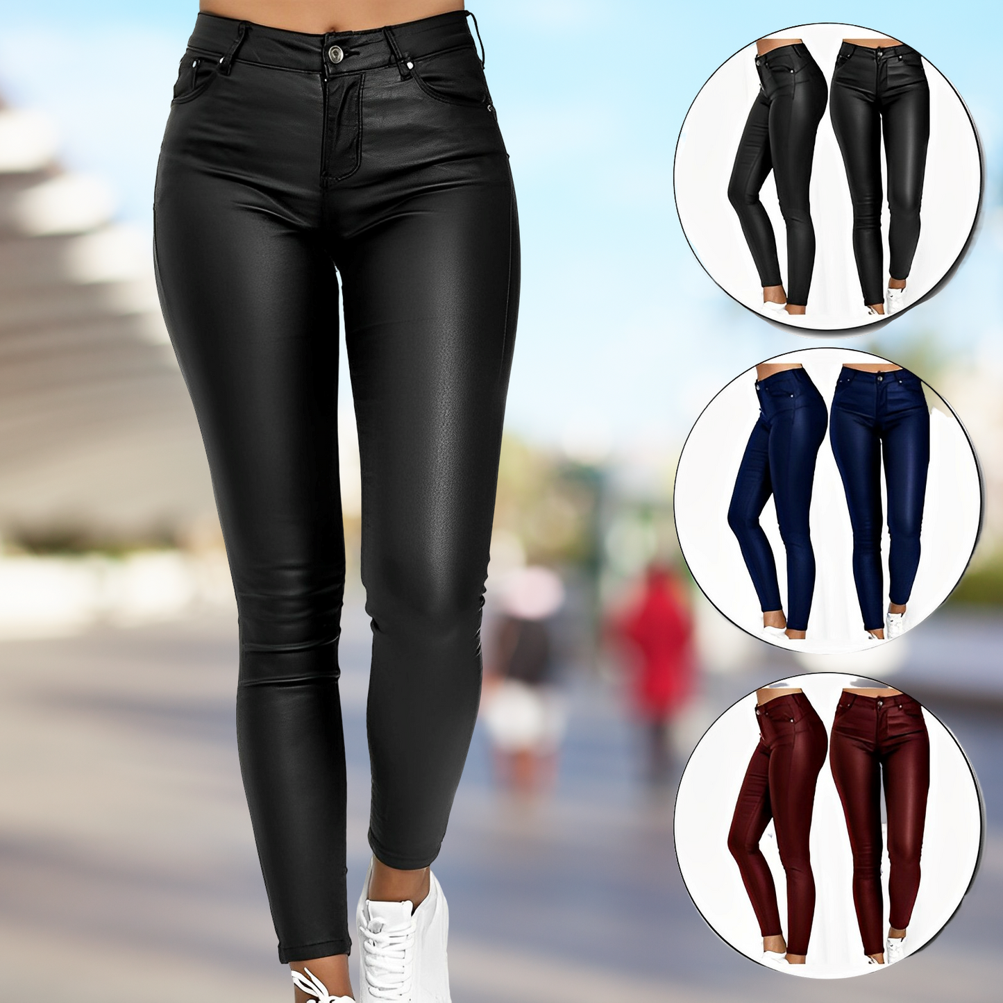 PelleChic - Pantalon en cuir, silhouette sculptée