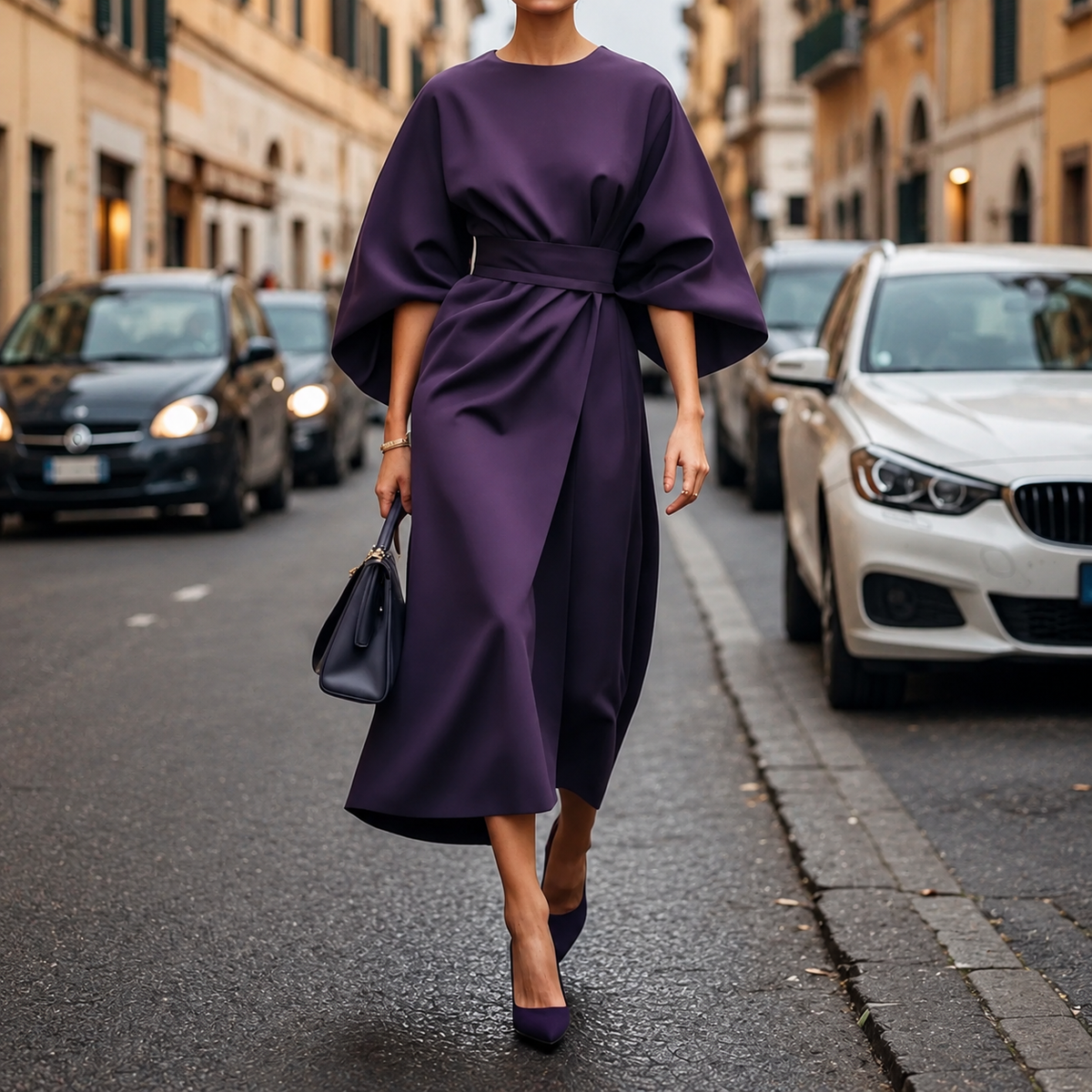 Clare - Maxi Robe avec Cordon de Taille