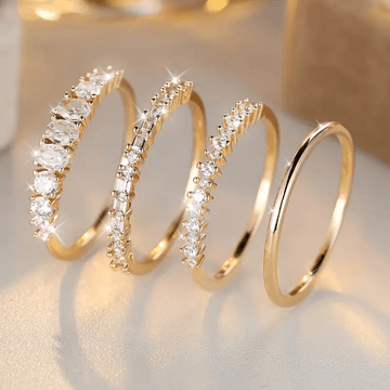Elyna – Bagues dorées élégantes avec pierres de zircon