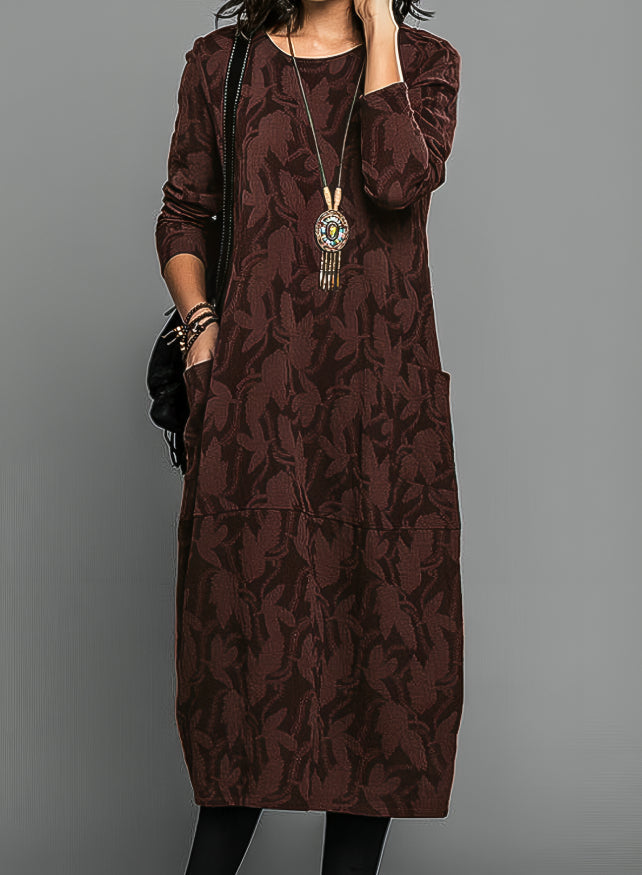 Alisha – Robe Imprimée à Manches Longues