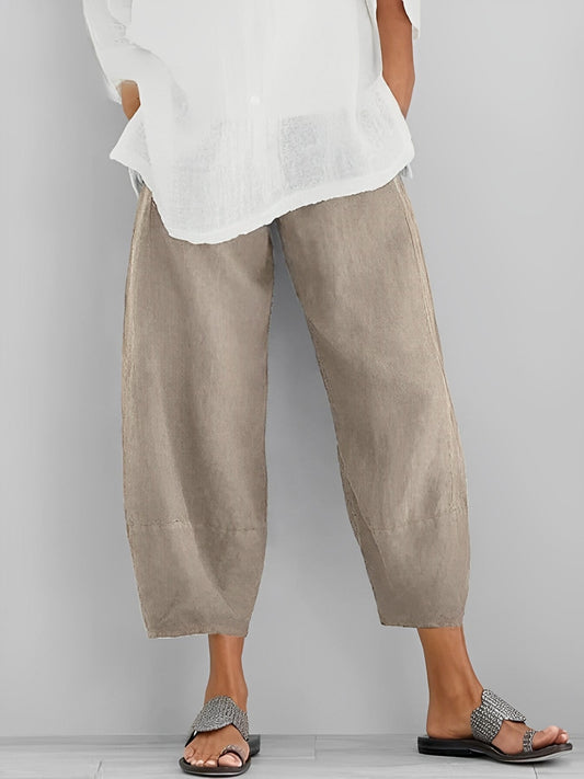 Alethea - Comfortable linen trousers with wide cut