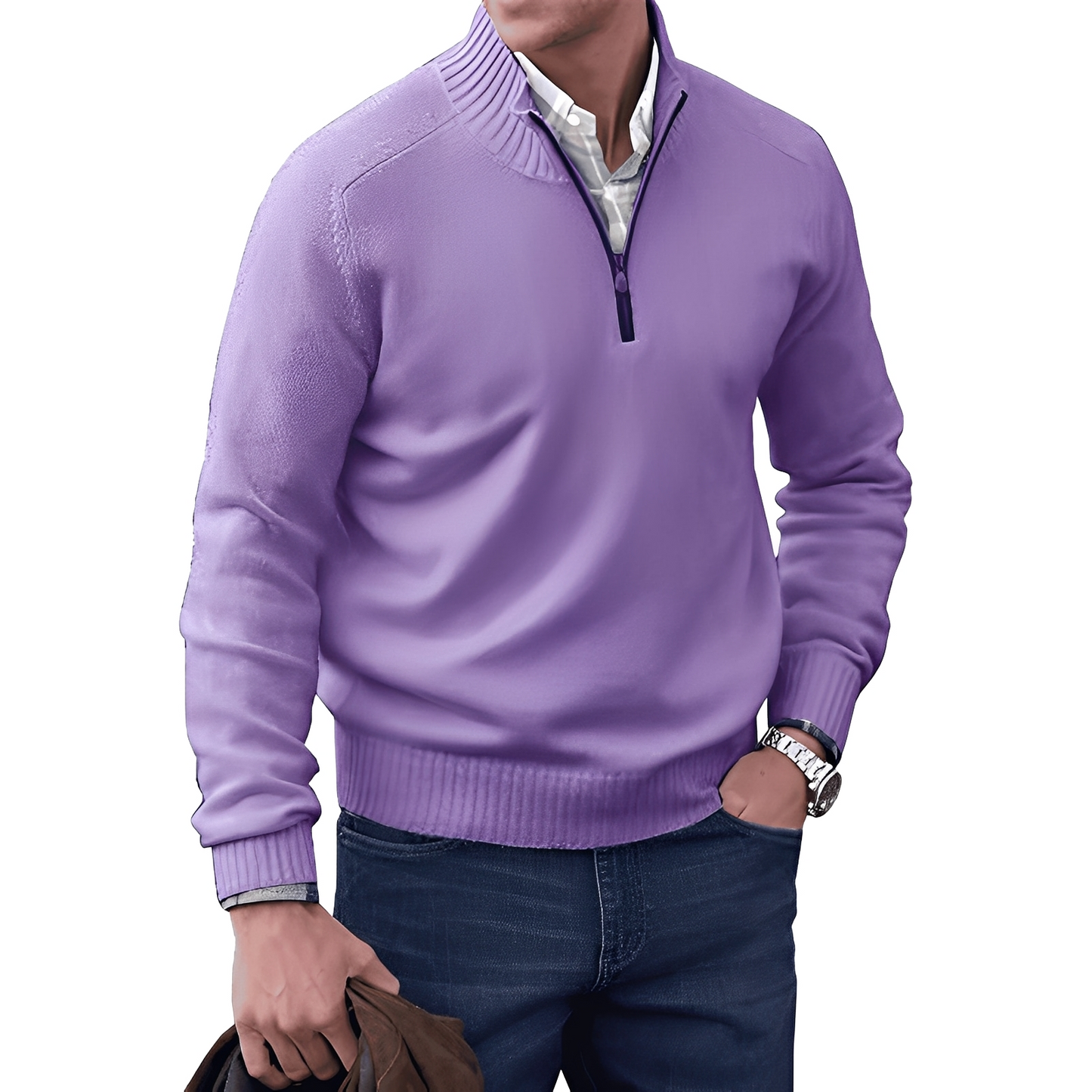 Khirvy - Half-zip stylish sweater for men