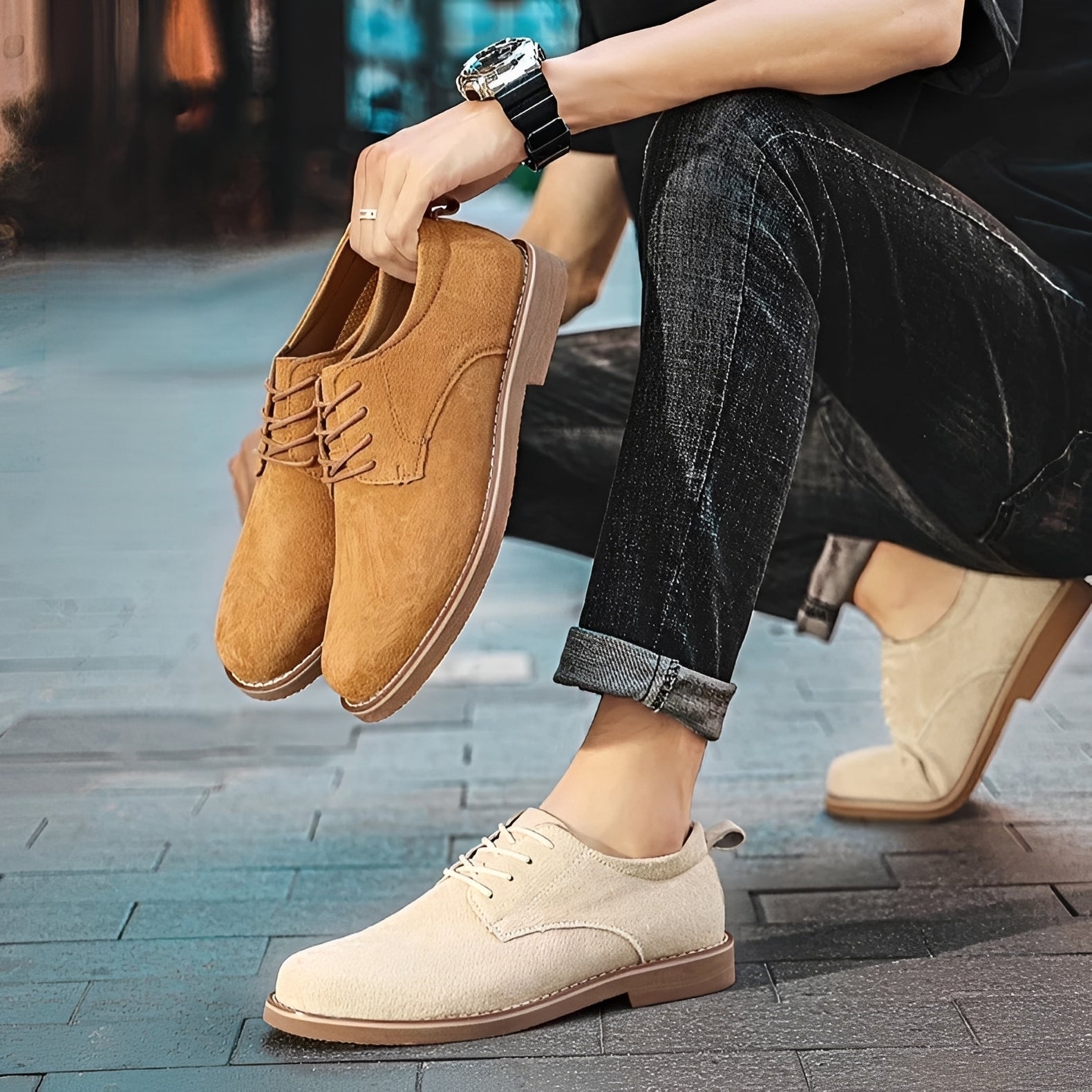 Austin - Chaussures en daim formelles et décontractées pour hommes