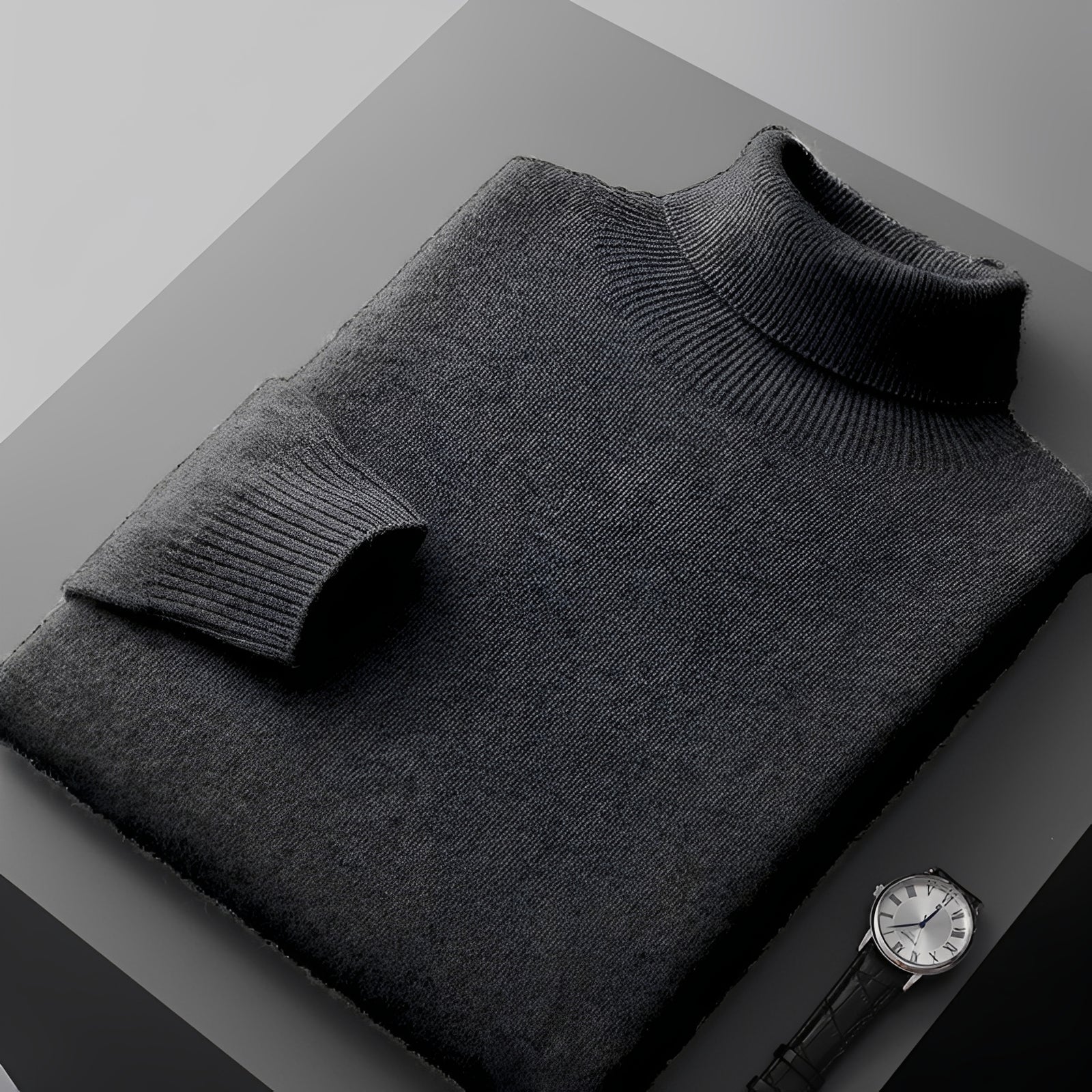Adrian - Pull large col roulé pour hommes