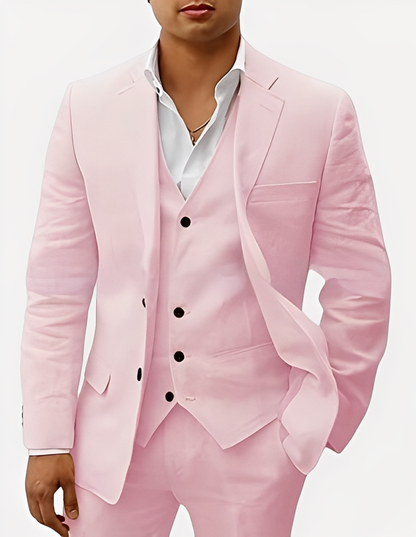 Beckham - Costume élégant en lin pour hommes, trois pièces