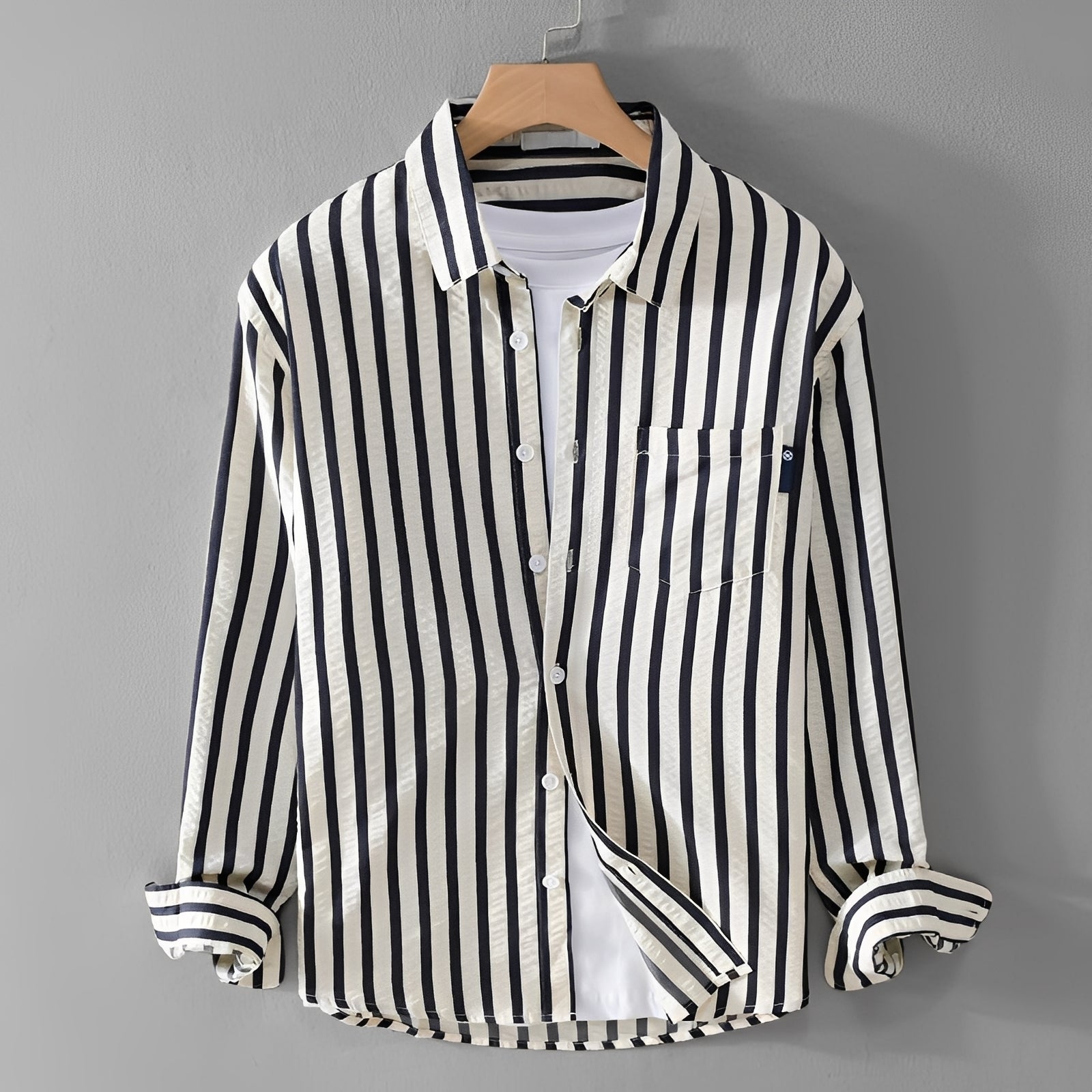 Marvin - Chemise à rayures élégante à manches longues
