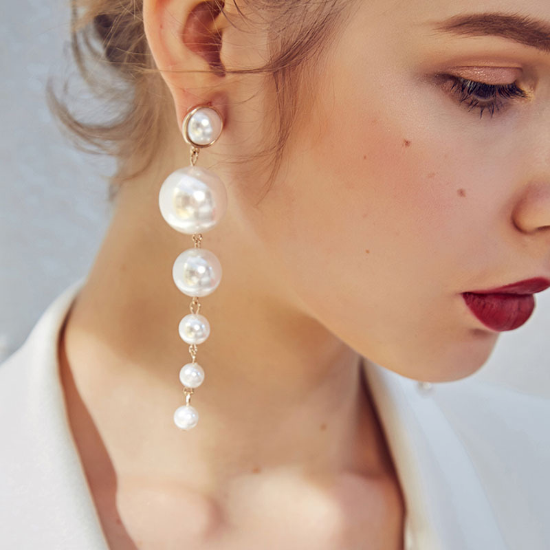 Boucles d'oreilles Perles Cascade - Boucles d'oreilles longues en perles
