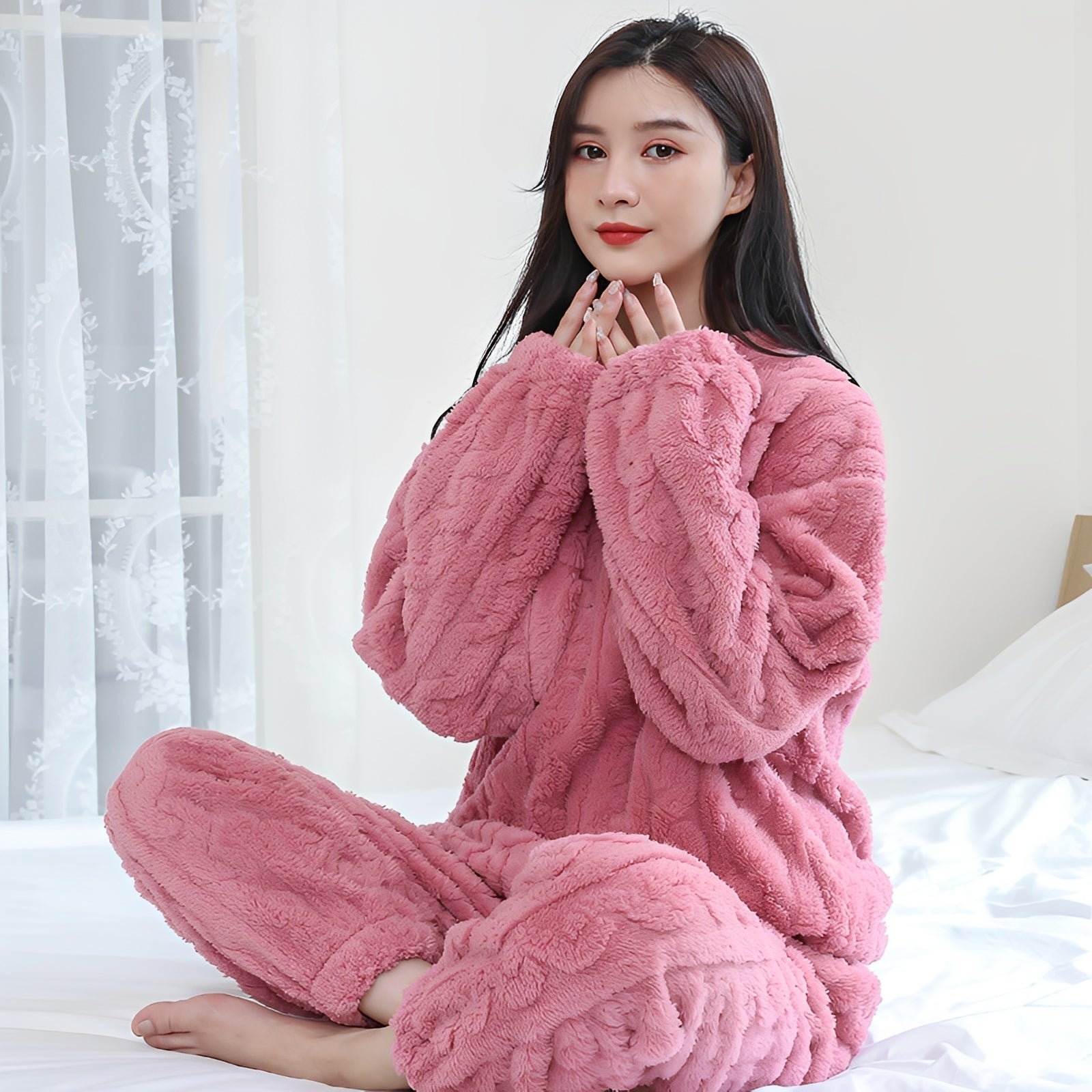 Bérénise - Ensemble hiver chaud : pull et pantalon pour femmes