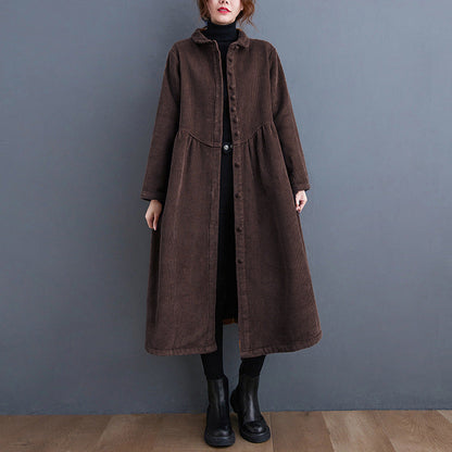 Amelia - Large manteau en velours côtelé chaud pour femmes