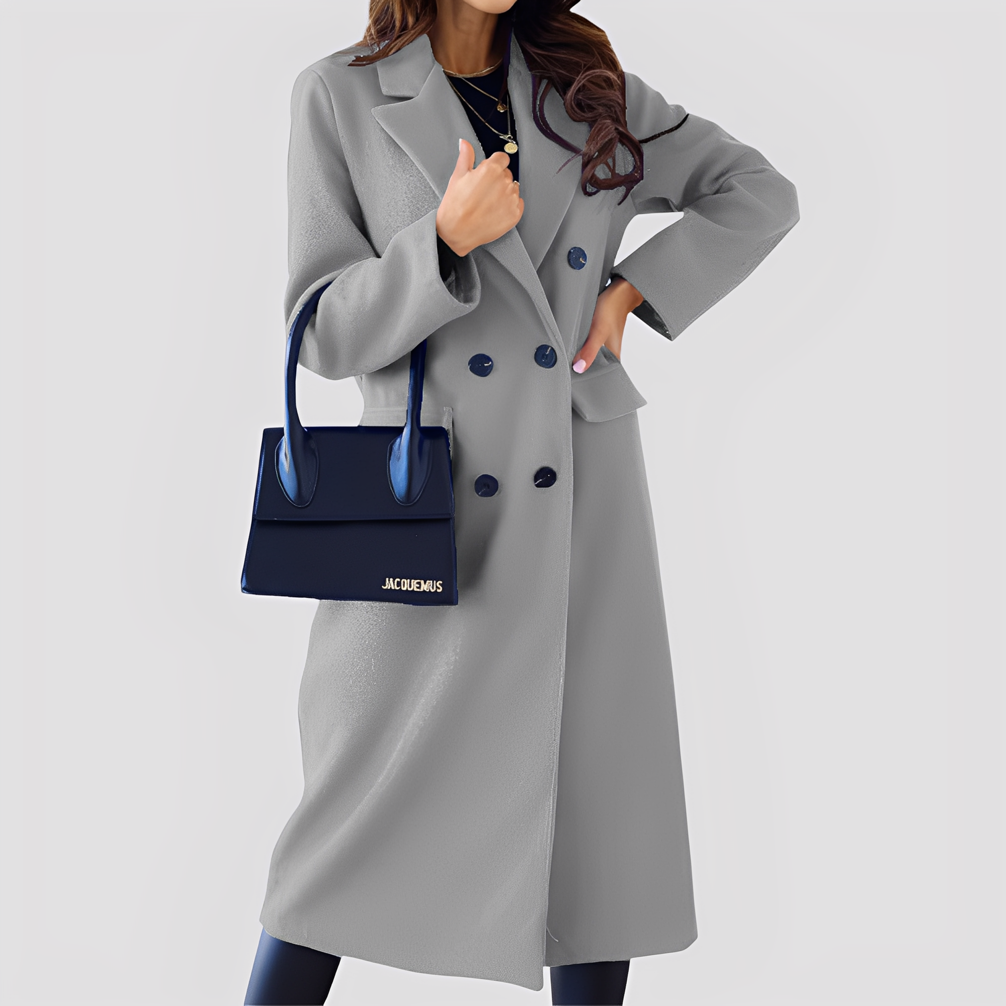 Jasmin - Manteau long chic pour femmes à double boutonnage