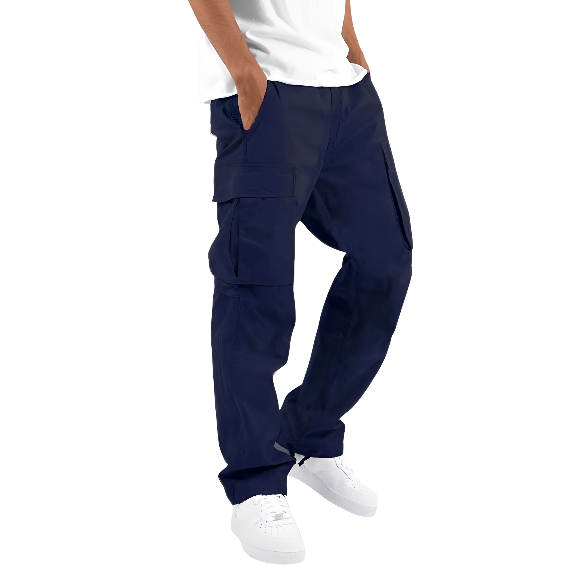 Cooper - Pantalon cargo ample pour hommes avec cordon de serrage