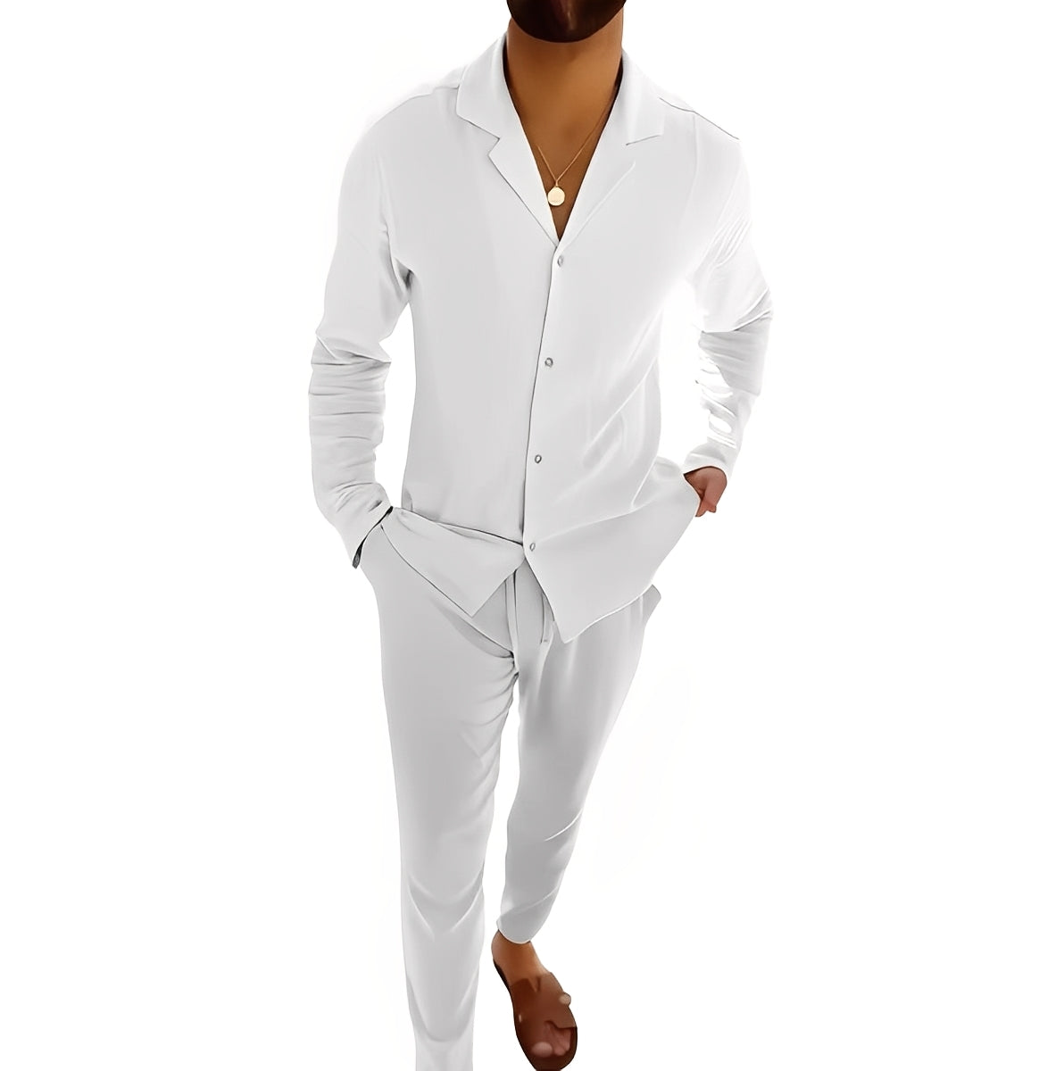 Hadrien - Ensemble chemise à manches longues et pantalon pour hommes