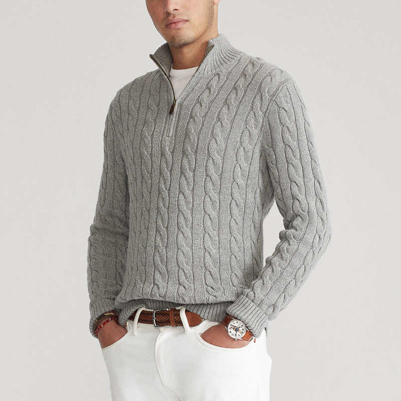 Adrien - Pull avec zip mi-long