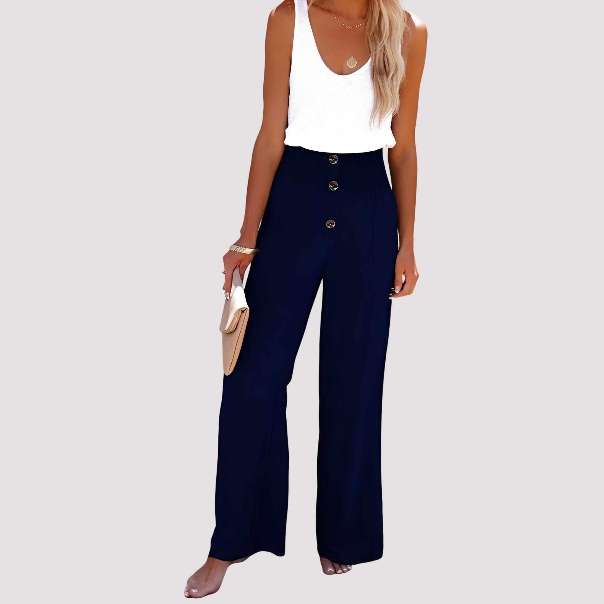 Christa - Pantalon ample taille haute