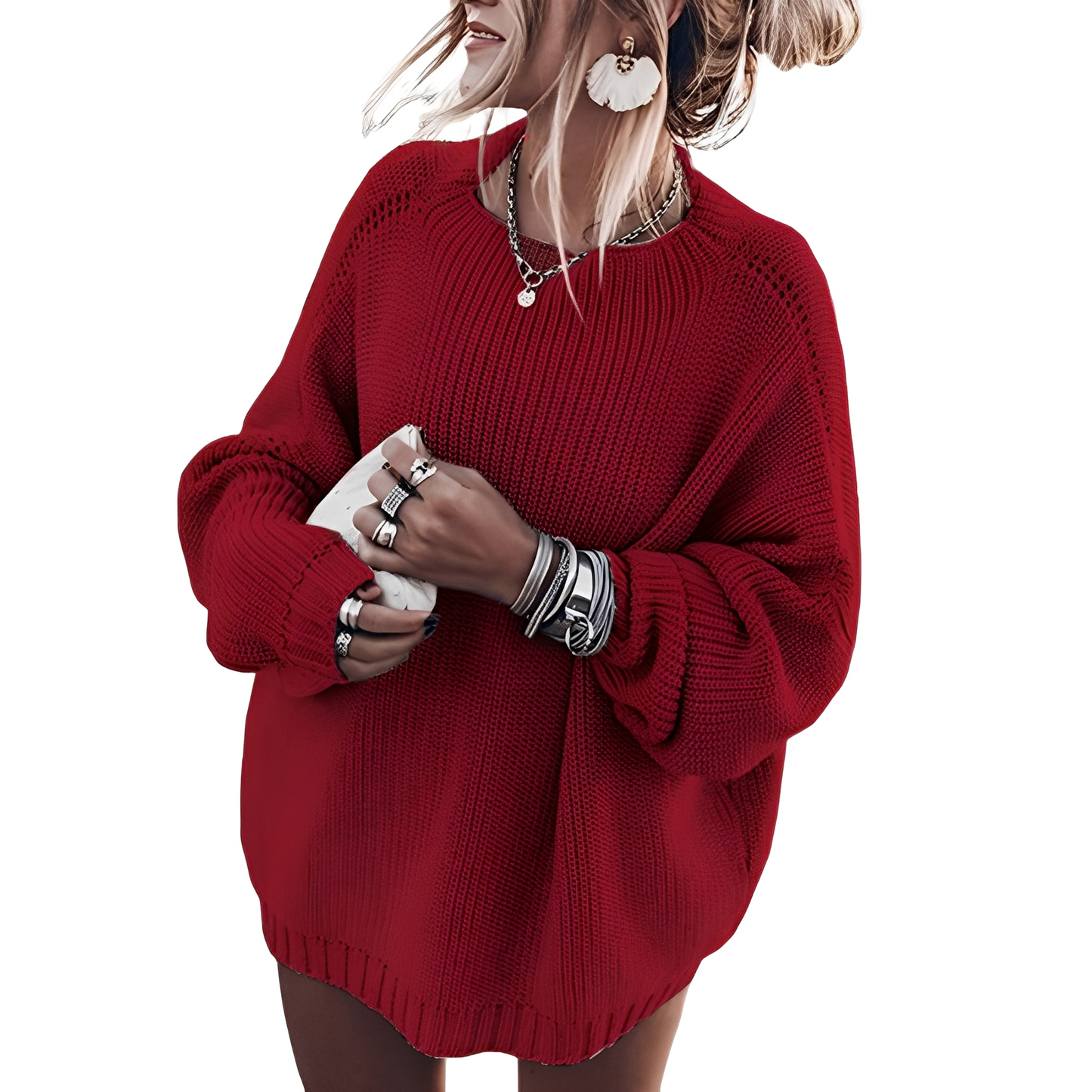 Gisselle - Oversized sweater in thick knit for women