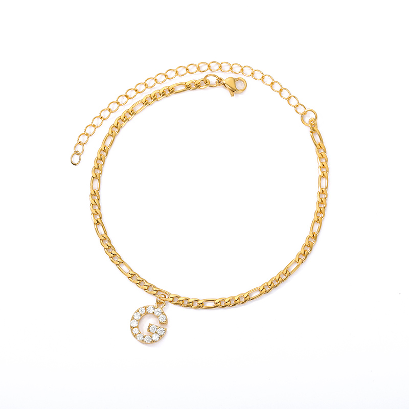 Cheville avec Initiale - Bracelet de cheville avec votre initiale