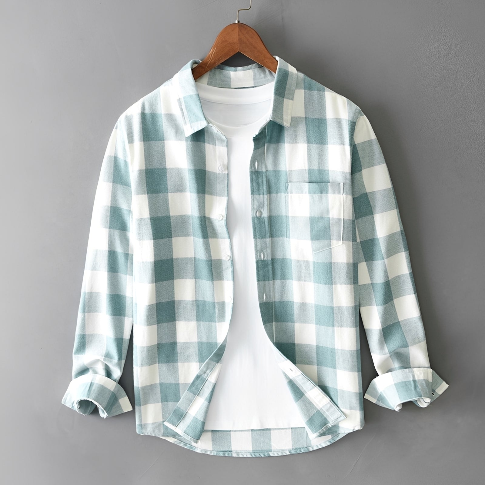 Martin - Chemise à carreaux élégante avec volants pour hommes