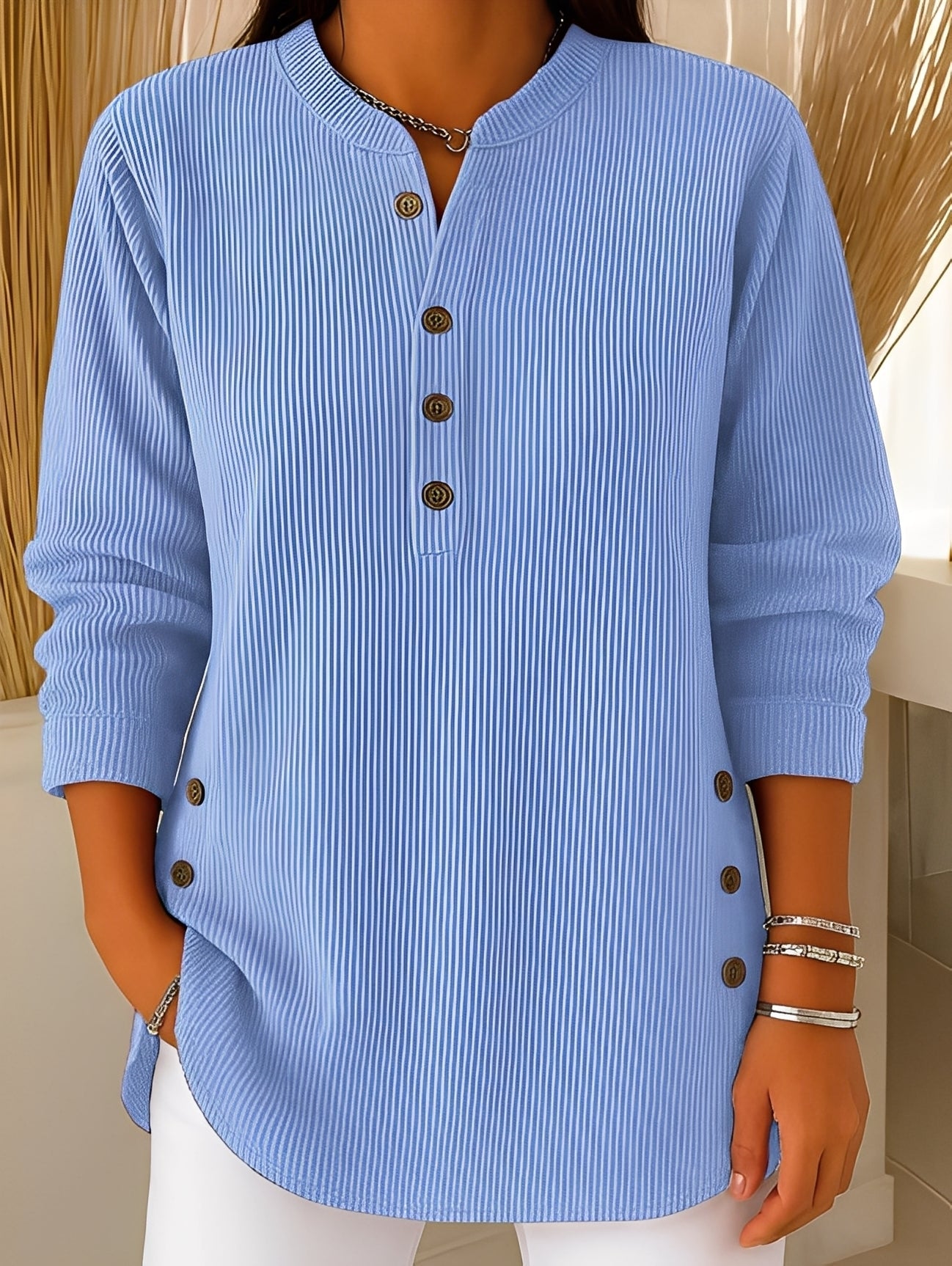 Jocelyn - Casual knitted sweater with buttons for women