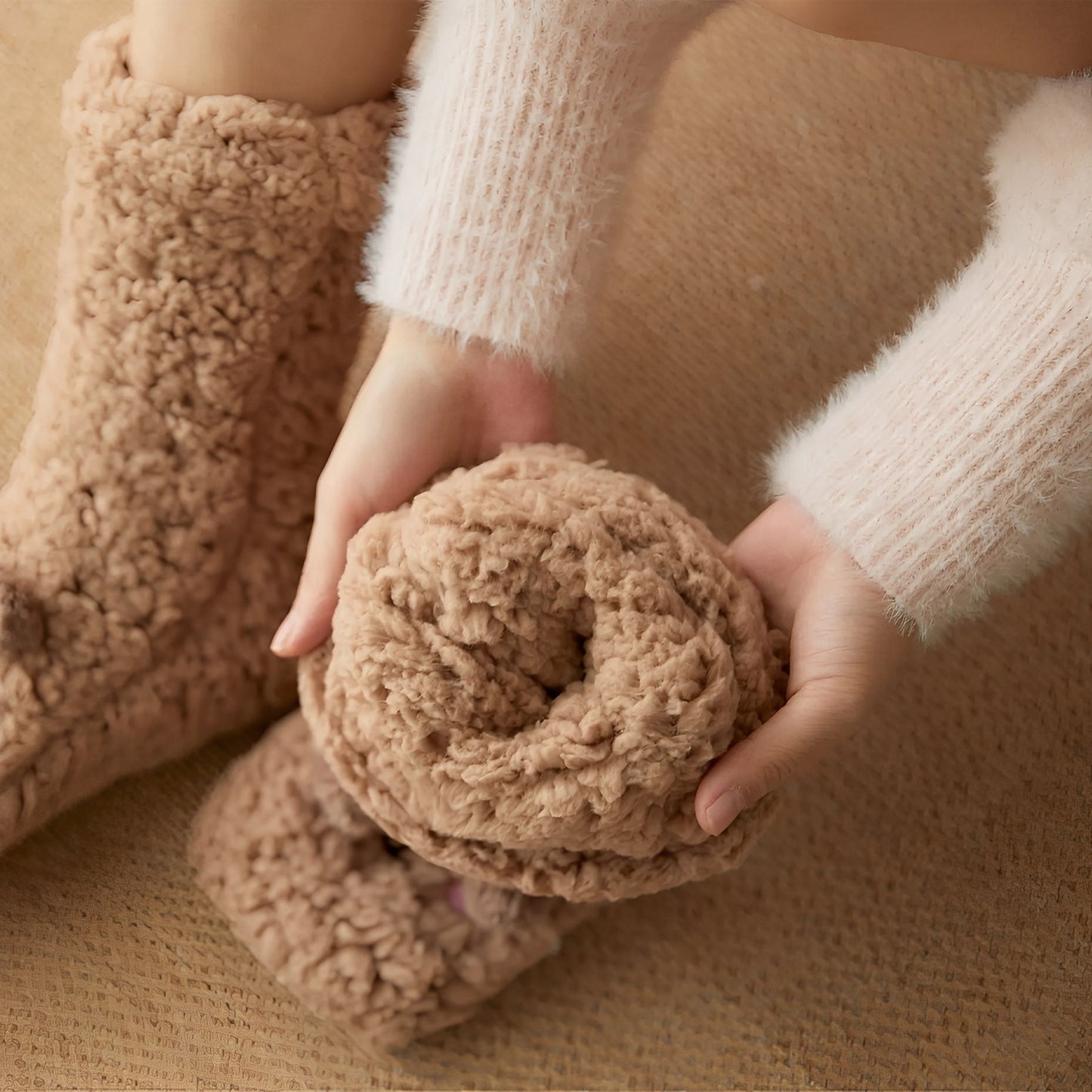 Caelie - Chaussettes polaires épaisses, élégantes et douces pour femmes