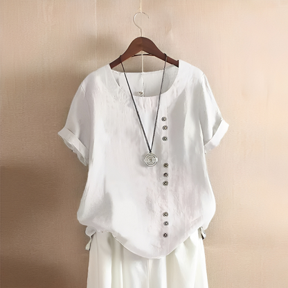 Corrine - Chemise classique et ample en lin pour femmes