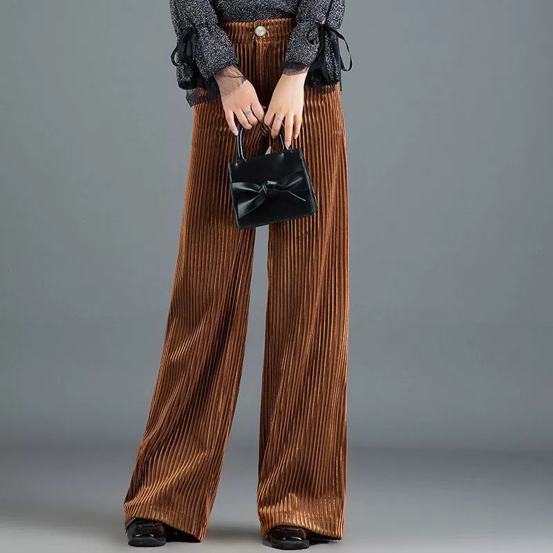 Casey - Pantalon en velours côtelé élégant à jambes larges pour femmes