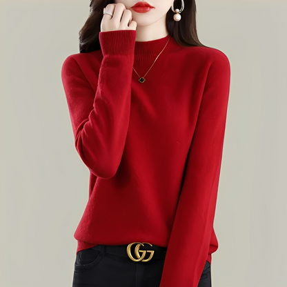 Martine - Wool sweaters with a fitted cut and high collar for women