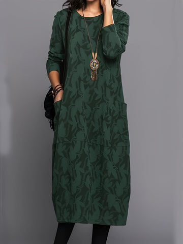Kadence - Robe chic à manches longues avec motif pour femmes