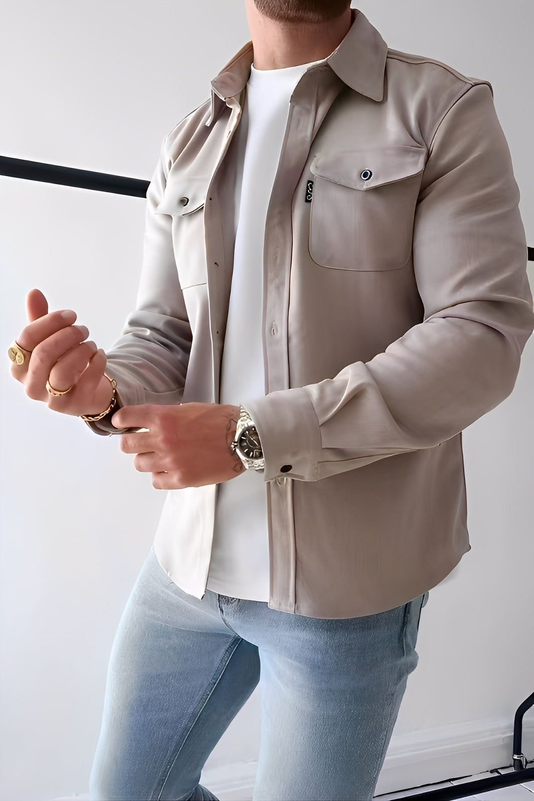 David - Chemise décontractée pour hommes avec poches