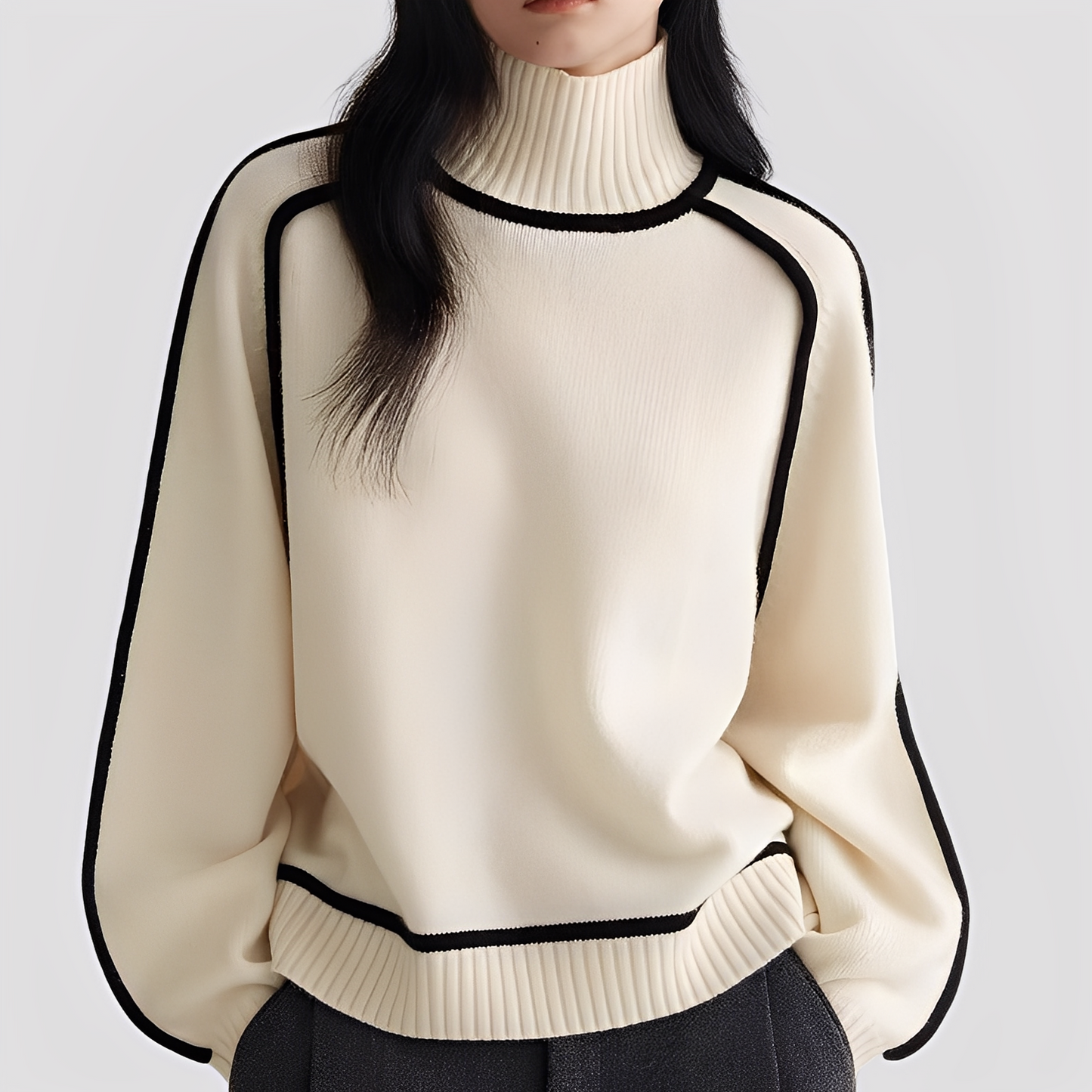 Azalea - Women's sweater with wide and elegant turtleneck collar