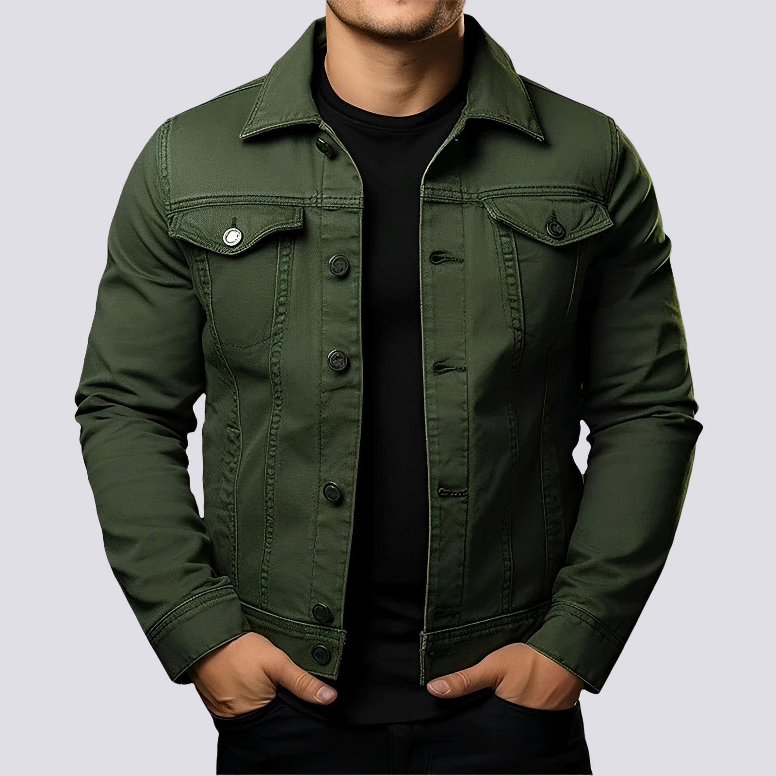 Layton - Veste en jean décontractée pour hommes