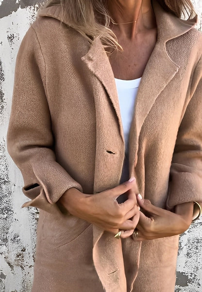 Izabelle - Long manteau en maille décontracté pour femmes