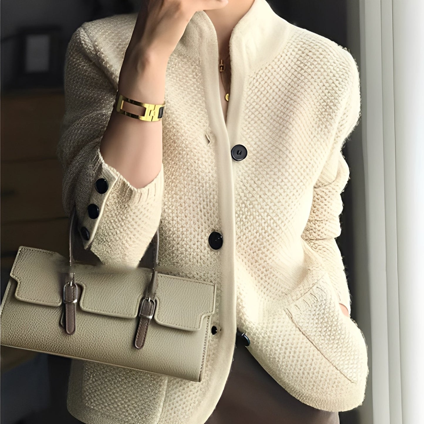 Arlette - Damenstrickjacke mit Knopfleiste